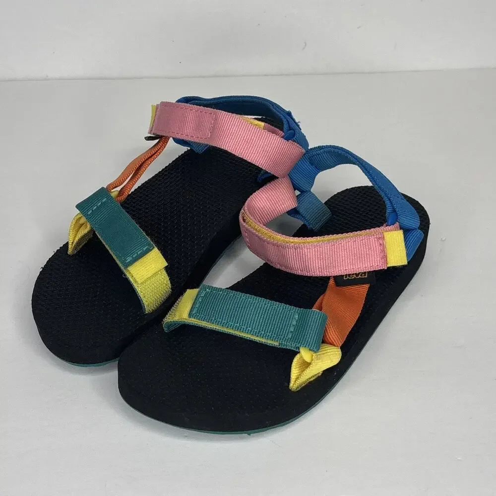 Teva Kids Girls 1 Sandals Multicolor Strap Breathable Water Summer Shoes - Picture 1 of 6